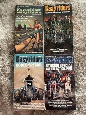 Easyriders Video Magazine VHS Lot Of 4 Biker Tapes #6 #11 #19 #20 Rodeo Special